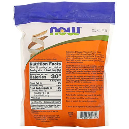 NOW Foods Psyllium Husk Powder – Non-GMO, Soluble Fiber, 24 oz