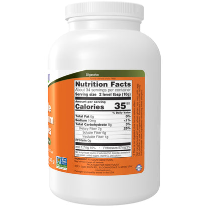 NOW Foods Whole Psyllium Husk Granule - Non-GMO Project Verified, Soluble Fiber, 12-Ounce