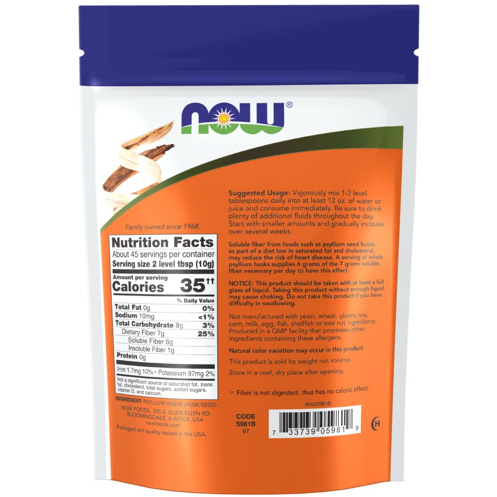 NOW Foods Psyllium Husks Whole — 16 oz (Pack of 2)