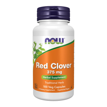 NOW Foods Red Clover (Trifolium pratense) 375 mg – Herbal Supplement, 100 Veg Capsules