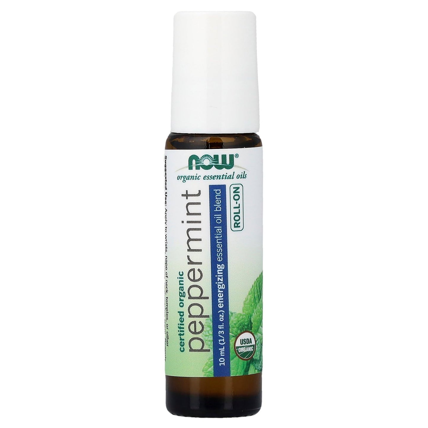 NOW Foods Peppermint Roll-On Essential Oil – Certified Organic, 10 mL