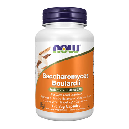 NOW Foods Saccharomyces boulardii Probiotic 5 Billion CFU - 120 Veggie Capsules