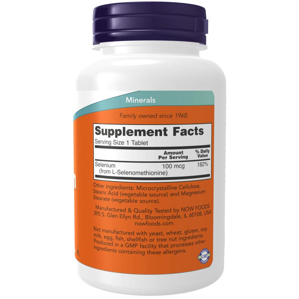 NOW Foods Selenium 100 mcg – 250 Tablets (Pack of 2) | Vegan, Non-GMO, Kosher