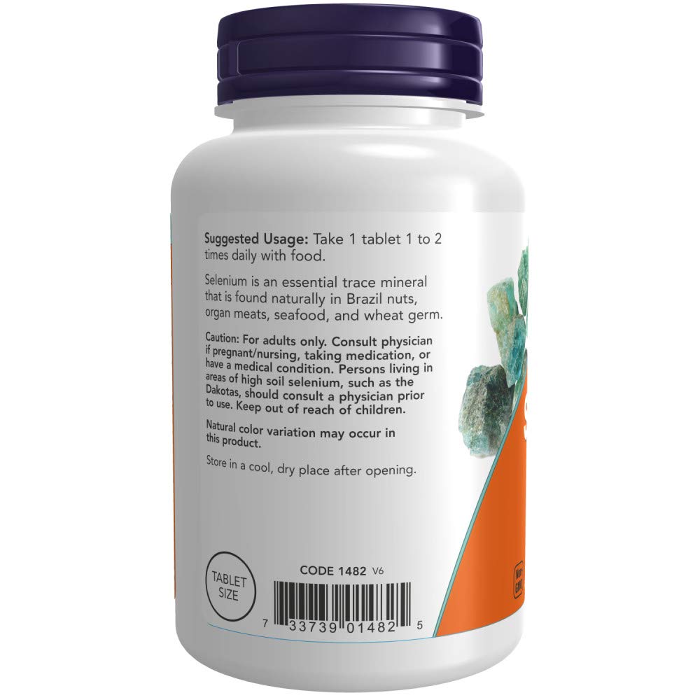 NOW Foods Selenium 100 mcg – 250 Tablets (Pack of 2) | Vegan, Non-GMO, Kosher