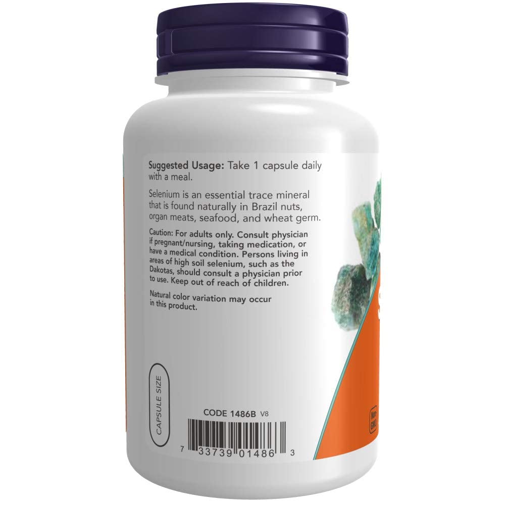 NOW Foods Selenium 200 mcg VCaps, 180 ct - Selenium Supplement