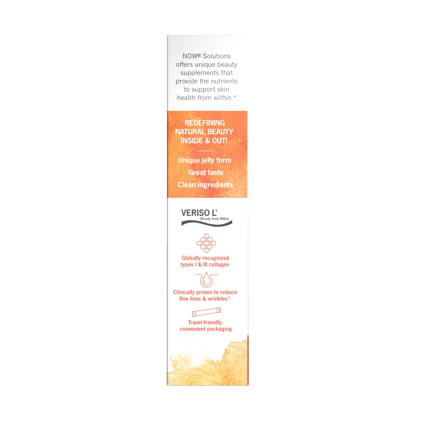 NOW Foods Solutions Collagen Jelly Beauty Complex – Sweet Orange, 10 Jelly Sticks