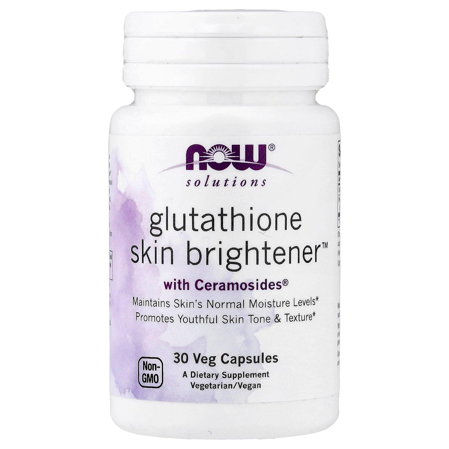 NOW Foods Solutions Glutathione Skin Brightener Ceramosides, 30 Veg Caps