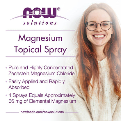 NOW Foods Solutions Magnesium Topical Spray – Zechstein Seabed, 8 Fl Oz
