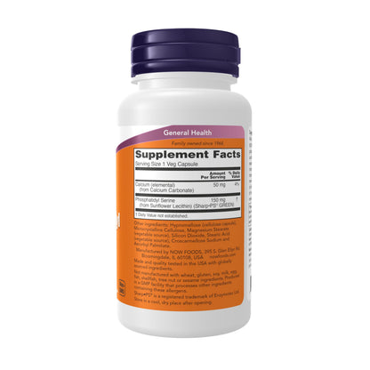 NOW Foods Soy-Free Phosphatidyl Serine (150 mg) – Brain Health*, 60 Veg Capsules