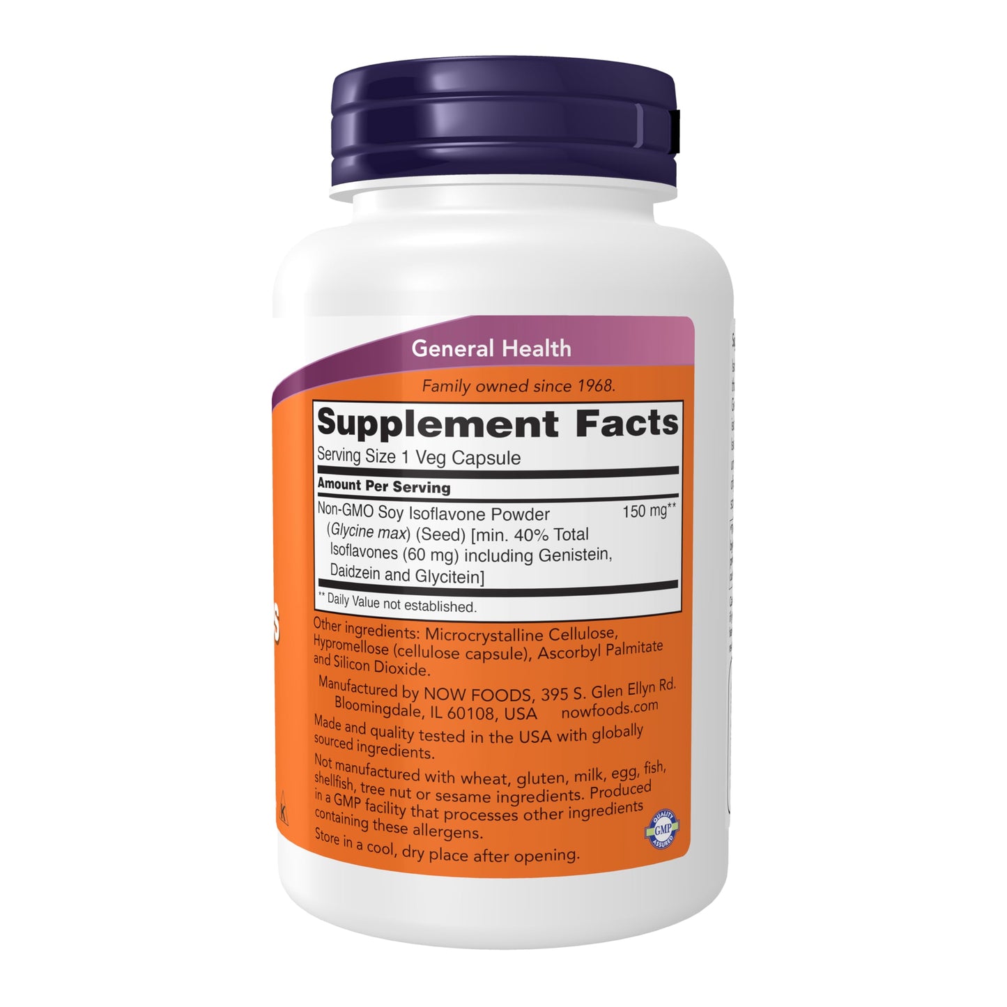 NOW Foods Soy Isoflavones 60 mg - Genistein, Daidzein & Glycitein, 120 Veg Caps