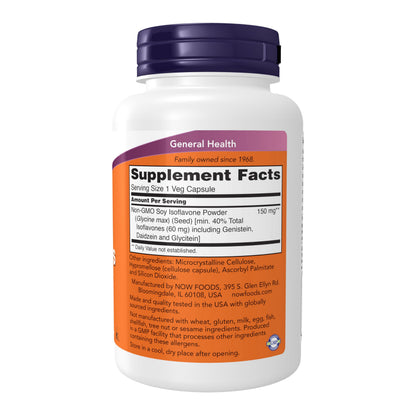 NOW Foods Soy Isoflavones 60 mg - Genistein, Daidzein & Glycitein, 120 Veg Caps