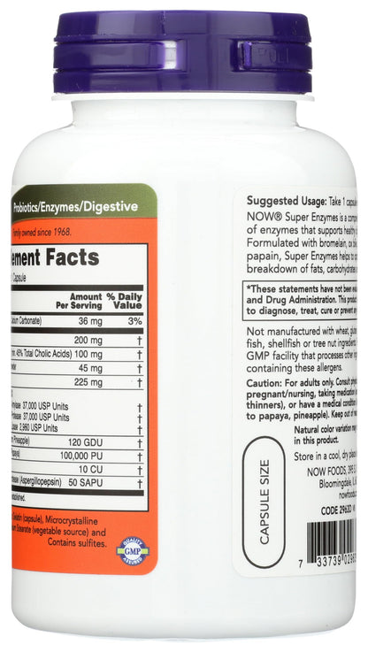 NOW Foods Super Enzymes - 90 Capsules | Digestive Enzyme Supplement