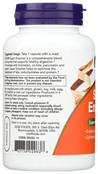 NOW Foods Super Enzymes - 90 Capsules | Digestive Enzyme Supplement