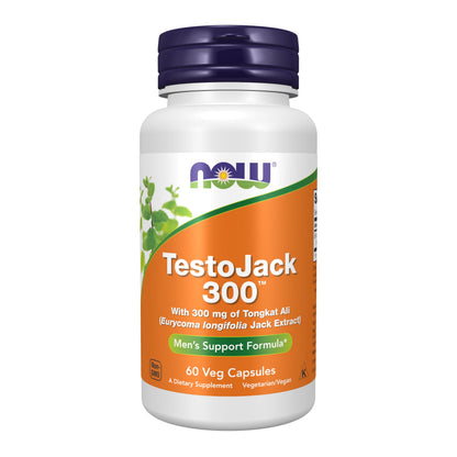 NOW Foods TestoJack 300™ Tongkat Ali 300 mg – 60 Veg Capsules | Non-GMO, Gluten-Free, Vegan