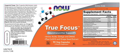 Now Foods True Focus - 90 VCaps | Neurotransmitter Support & Cognitive Focus