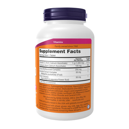 NOW Foods Vitamin C-1000 Complex with Bioflavonoids, Buffered – 180 Tablets