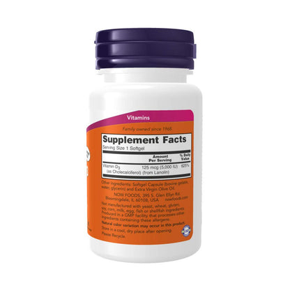 Now Foods Vitamin D3 5,000 IU – 240 Softgels (Pack of 2)