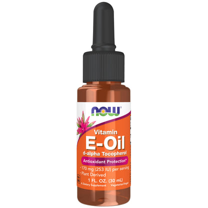 NOW Foods Vitamin E-Oil Liquid D-Alpha Tocopherol 1 oz