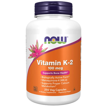 NOW Foods Vitamin K-2 250 Veg Capsule | Menaquinone-4 for Bone & Artery Health