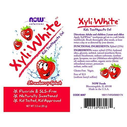 NOW Foods XyliWhite Kids Toothpaste Gel Strawberry Splash - 3 oz