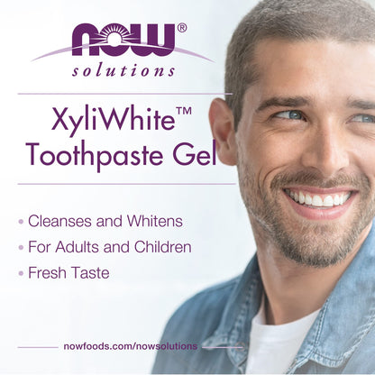 NOW Foods XyliWhite Toothpaste Gel – Fluoride-Free, Xylitol, Coconut Oil, Coconut-Mint