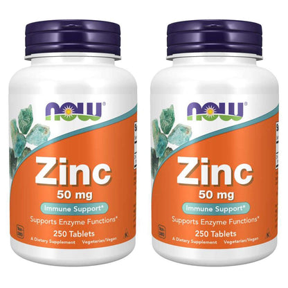 Now Foods Zinc 50 mg (2 Pack) – 250 Count | Vegan, Non-GMO