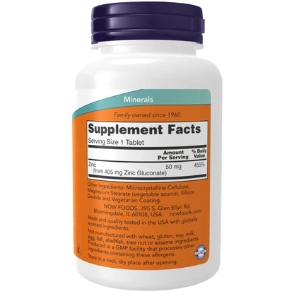 Now Foods Zinc 50 mg (2 Pack) – 250 Count | Vegan, Non-GMO