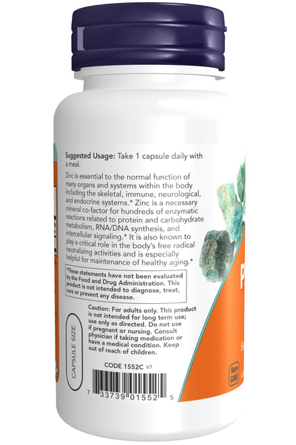 Now Foods Zinc Picolinate, 120 caps 50mg (2-Pack)