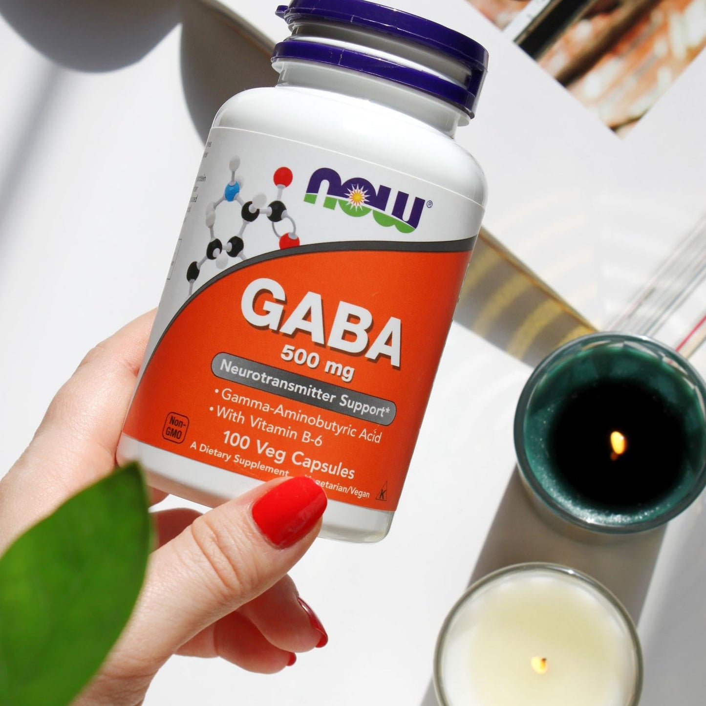 NOW Gaba 500mg – 100 Veg Capsules | GABA Supplement