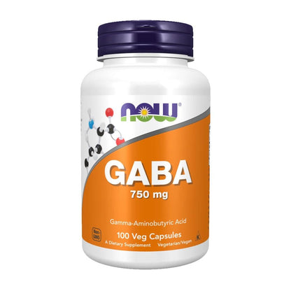 Now Foods GABA 750mg - 100 Veg Capsules