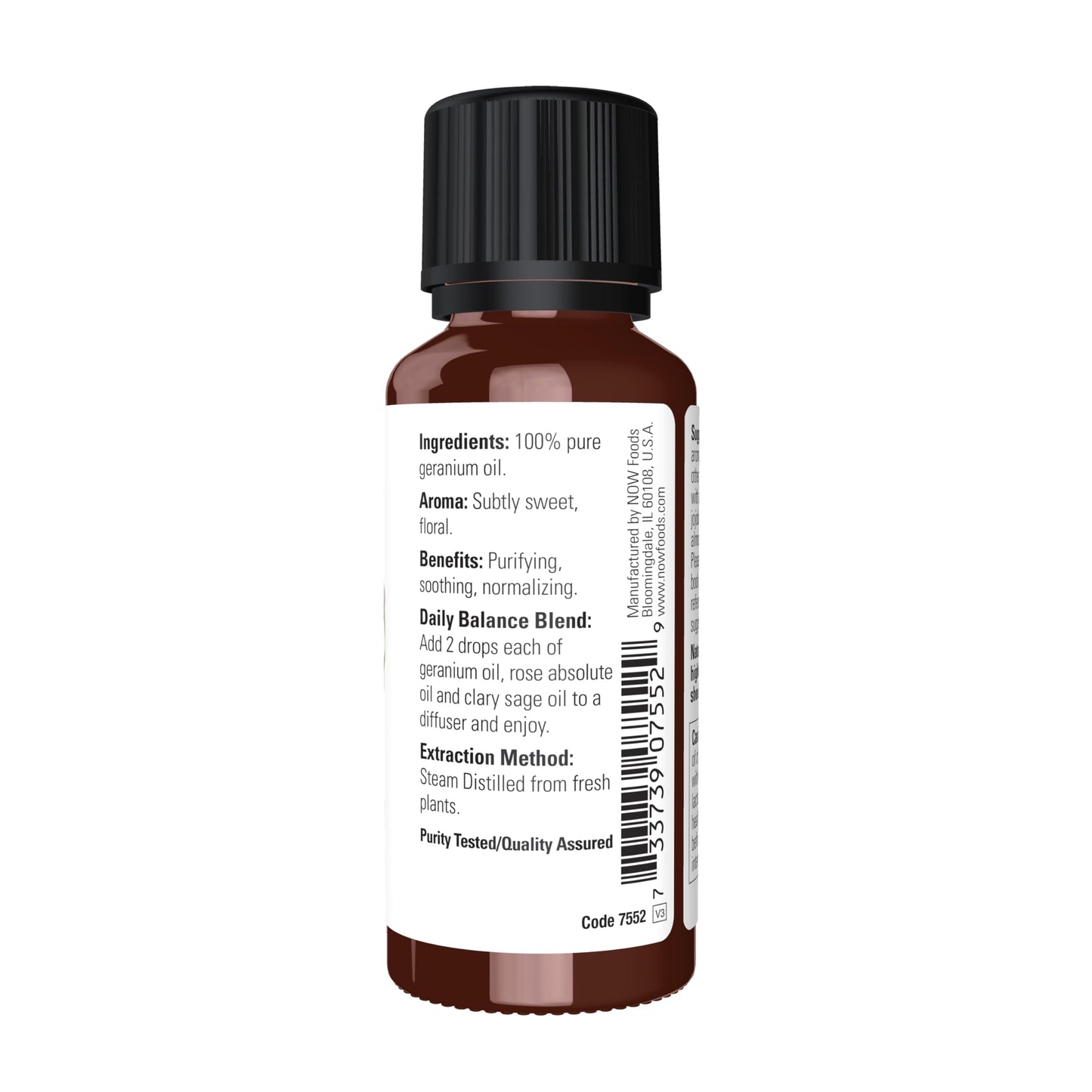 NOW Geranium Essential Oil – 100% Pure, Steam Distilled, 1 oz