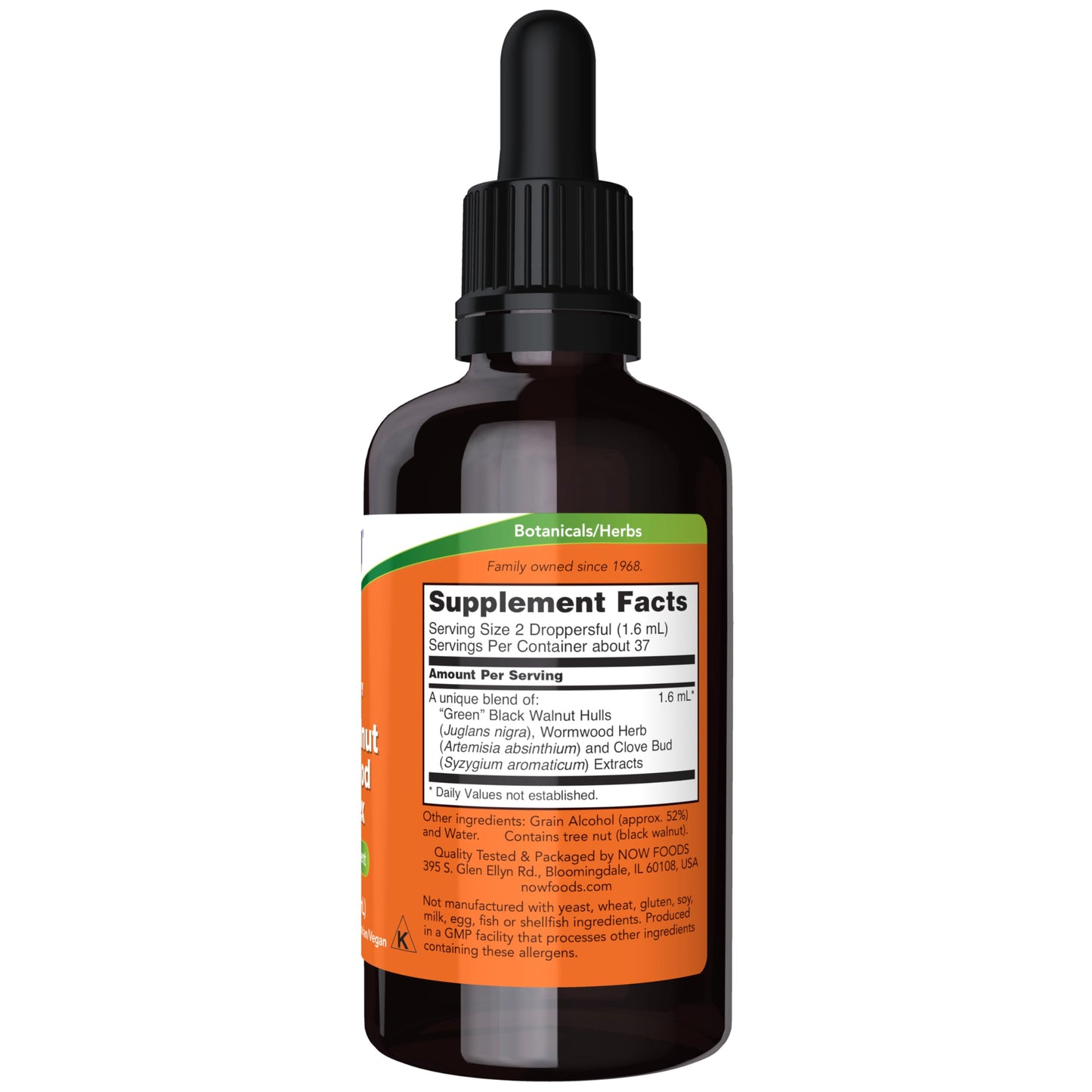 NOW Supplements Green Black Walnut Wormwood Complex Liquid with Dropper – 2 oz