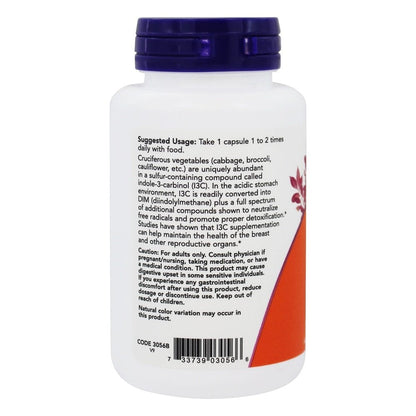 Now Indole-3-Carbinol (I3C) 200 mg - 60 Veg Capsules