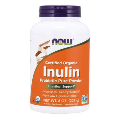 NOW Inulin Prebiotic Fos, 8-Ounces (Pack of 2) | Prebiotic Fiber Supplement