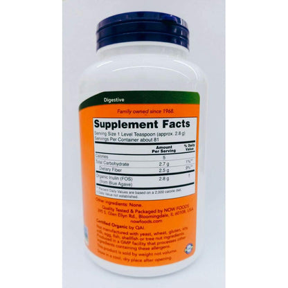 NOW Inulin Prebiotic Fos, 8-Ounces (Pack of 2) | Prebiotic Fiber Supplement