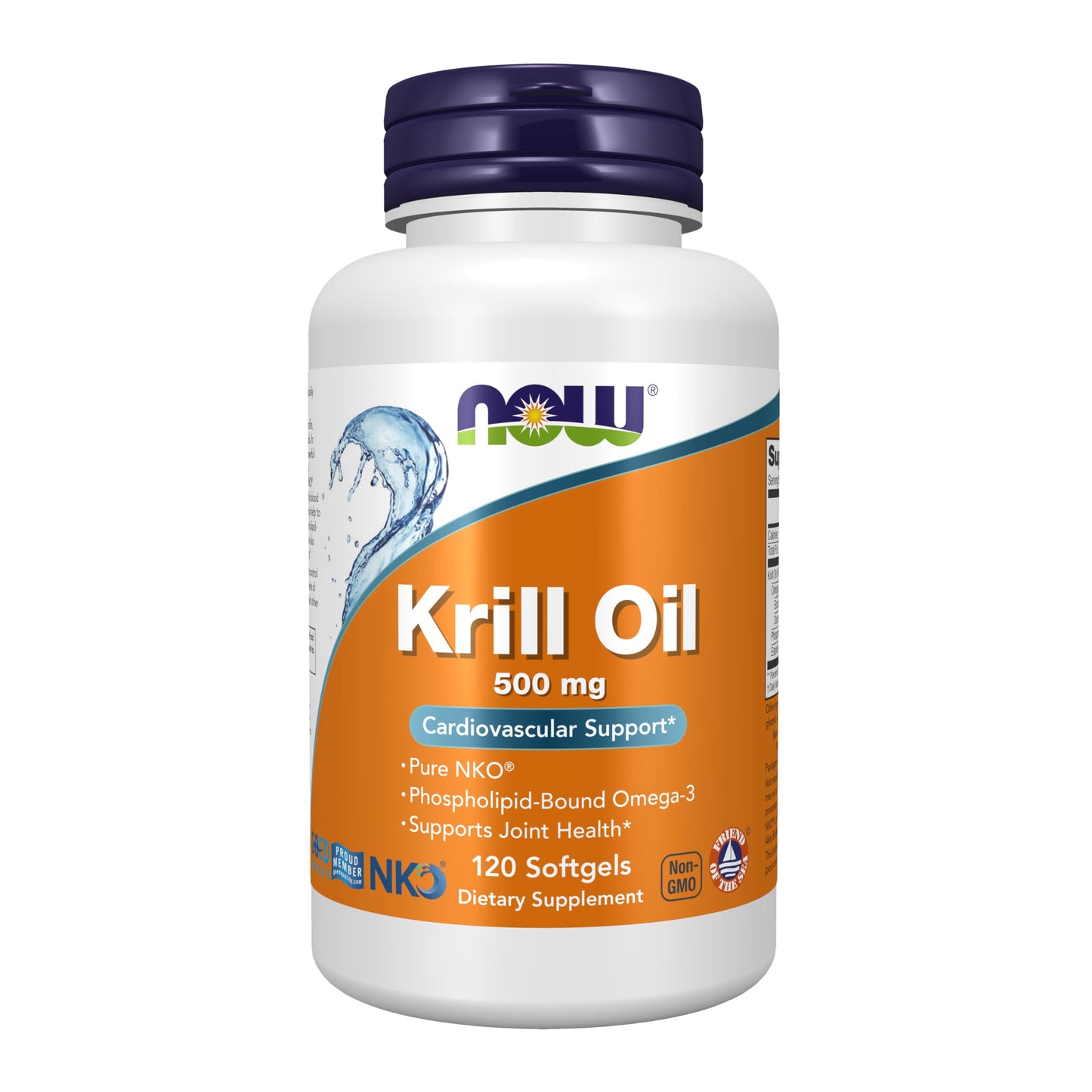 NOW Supplements Krill Oil 500 mg – Phospholipid-Bound Omega-3 for Cardiovascular & Joint Support (120 Softgels)