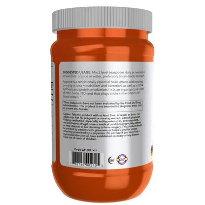 NOW Sports L-Arginine Powder – Nitric Oxide Precursor | 1 lb