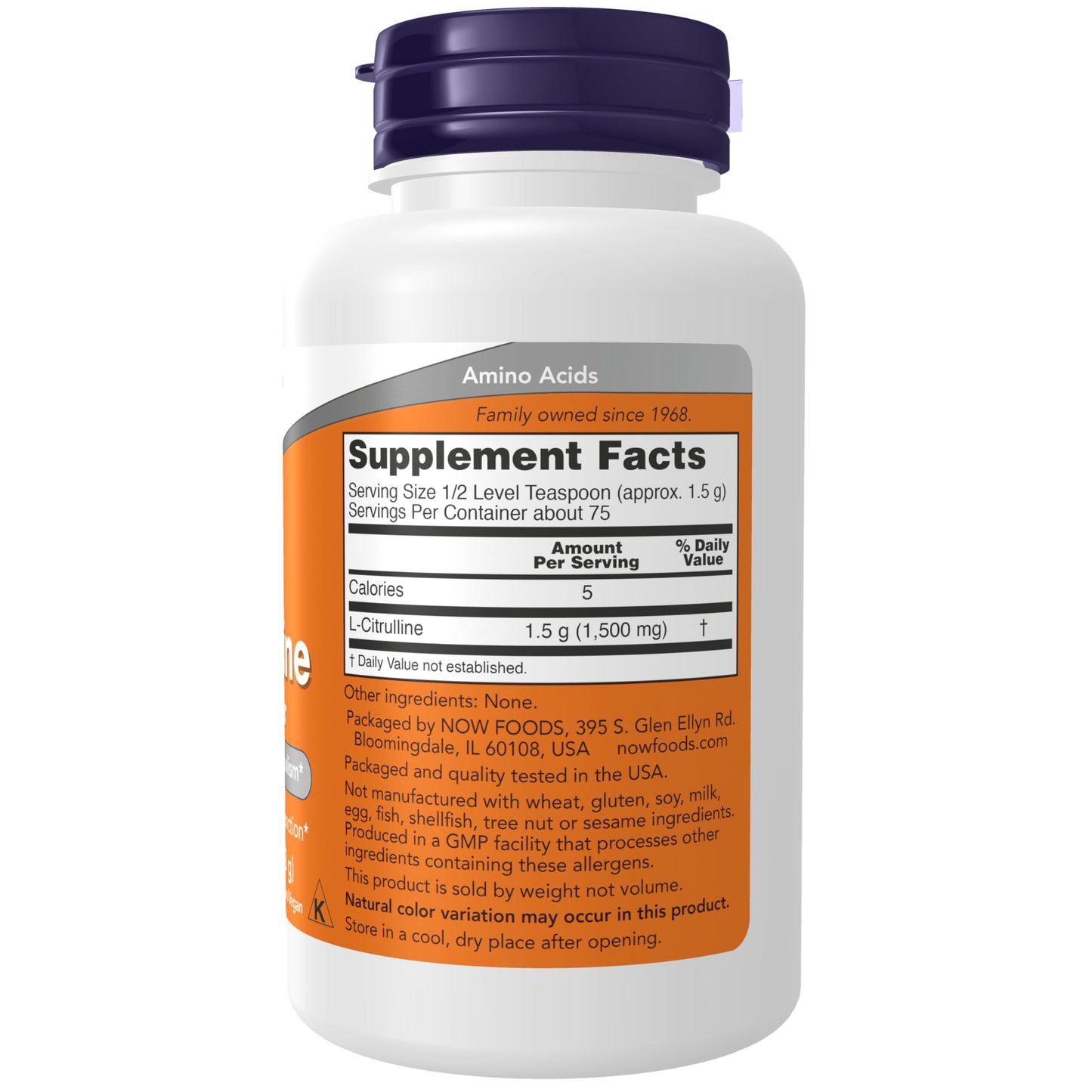 NOW L-Citrulline Pure Powder – Supports Protein Metabolism, 4 oz