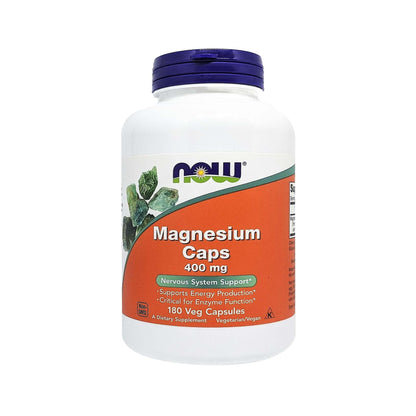 NOW Magnesium 400mg - 180 Veg Capsules | Supports Energy Production