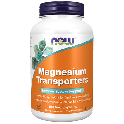 NOW Foods Magnesium Transporters - 5 Forms, 180 Veg Capsules