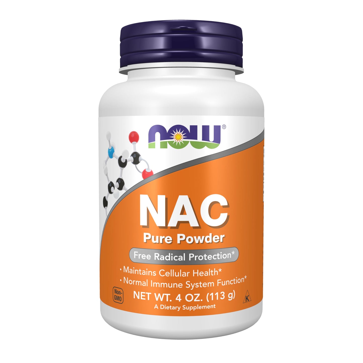 NOW Supplements, NAC (N-Acetyl Cysteine) 600 mg Pure Powder, Free Radical Protection*, Cellular Health*, Immune System Function* 4-Ounce (113 g)