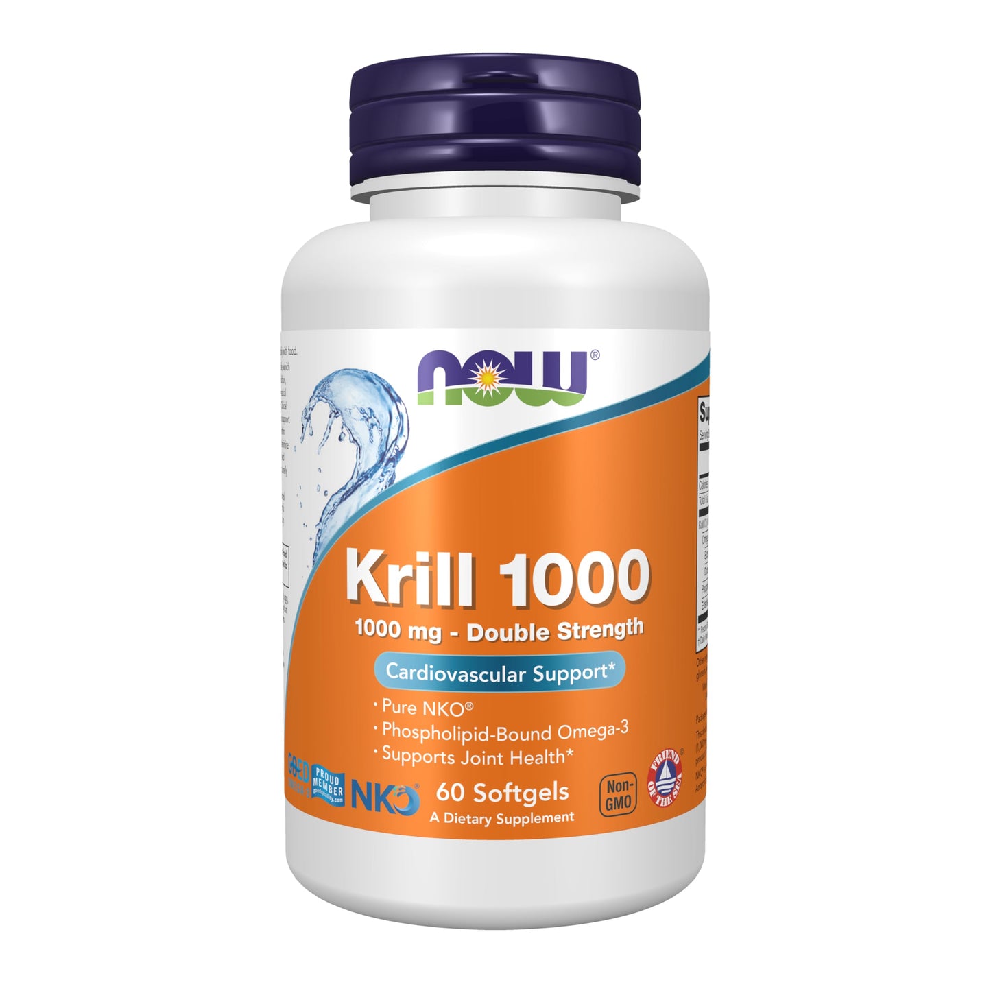 NOW Foods Neptune Krill Oil Double Strength 1000 mg | Phospholipid-Bound Omega-3, 60 Softgels