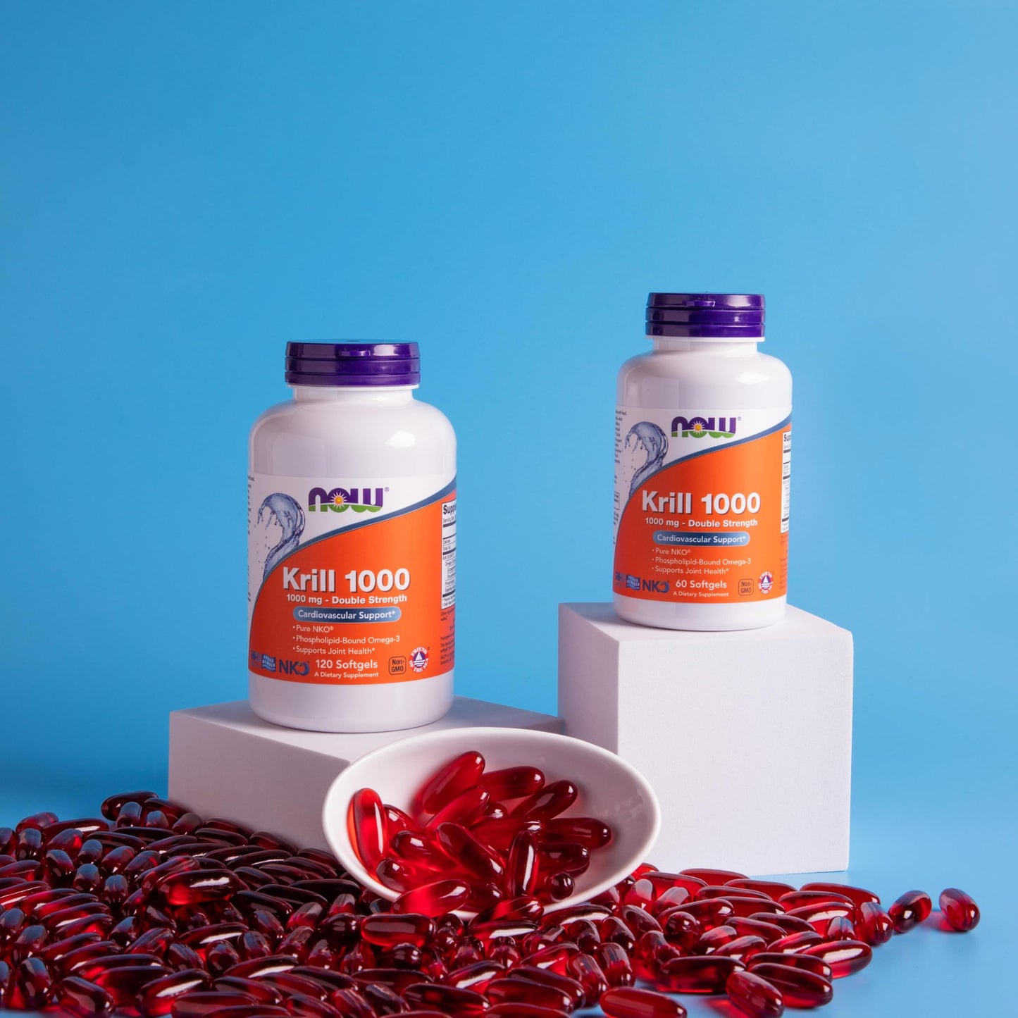 NOW Foods Neptune Krill Oil Double Strength 1000 mg | Phospholipid-Bound Omega-3, 60 Softgels