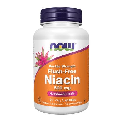 NOW Foods Niacin 500 mg Flush-Free Veggie Capsules | Vitamin B-3