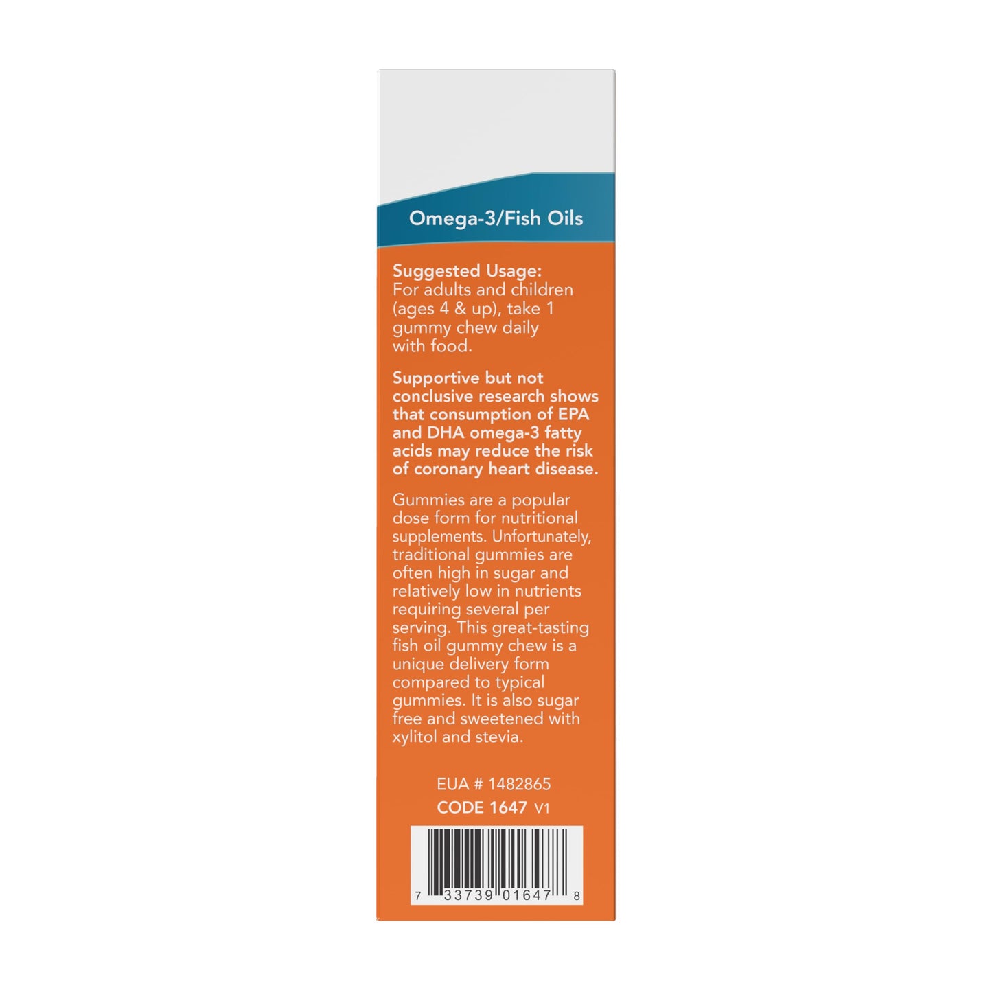 NOW Supplements Omega-3 Fish Oil Gummy Chews – Orange Passion Fruit Flavor – 36 Count