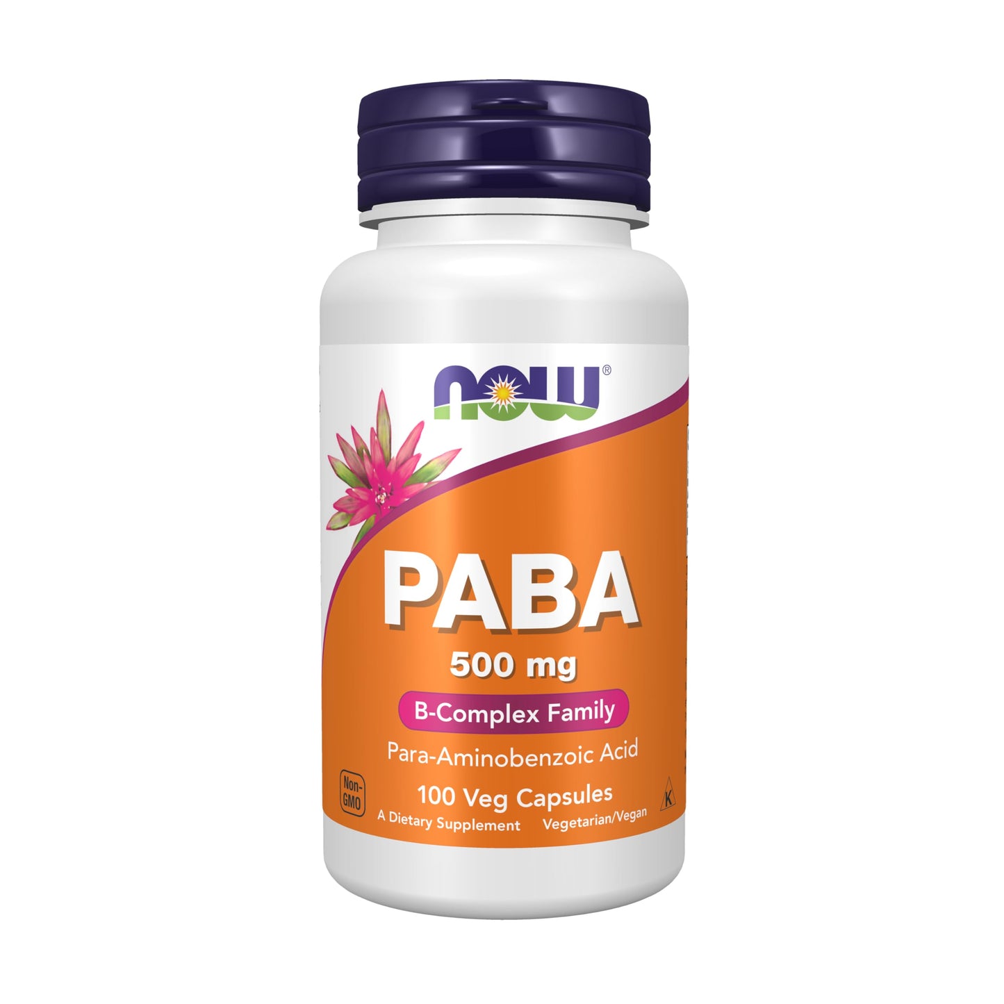 NOW PABA 500 mg – B-Complex Family, 100 Capsules