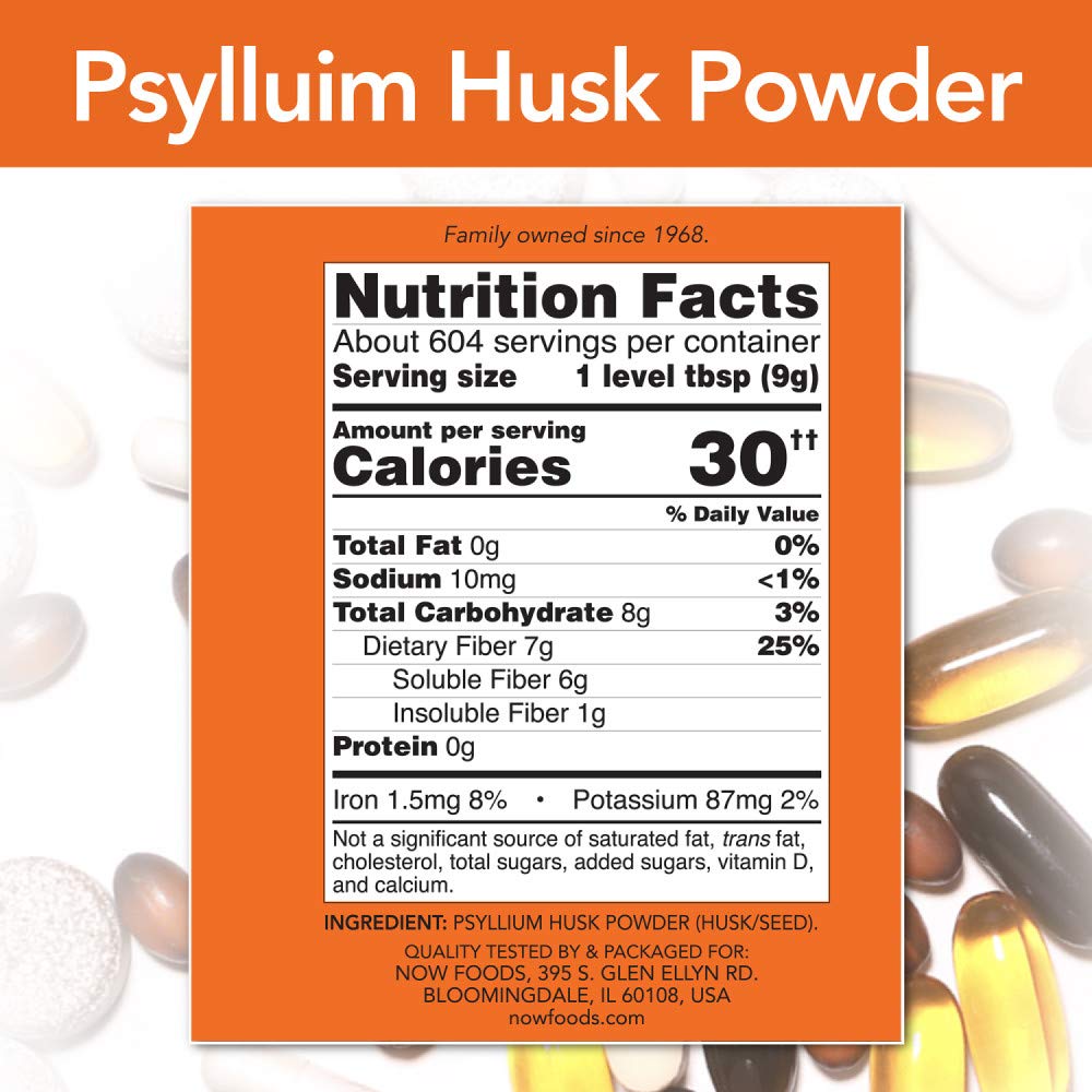 NOW Psyllium Husk Powder 12-Pound - Soluble Fiber for Digestive Health
