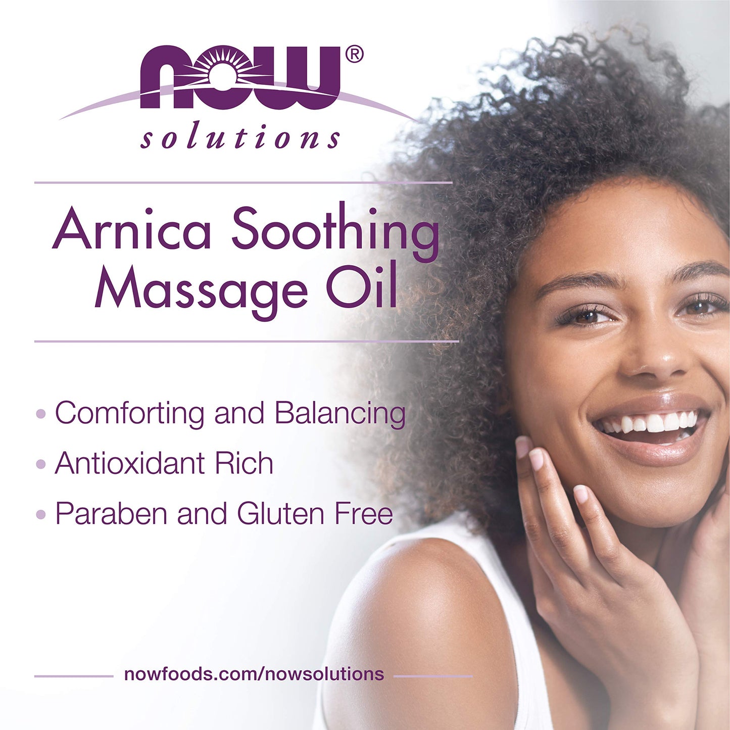 NOW Solutions Arnica Soothing Massage Oil – Comforting Antioxidant Blend, 8 oz