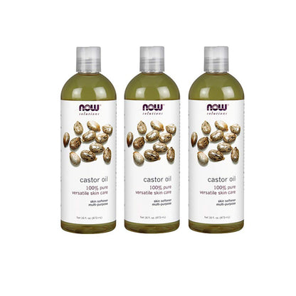 NOW Solutions Castor Oil – 100% Pure, 16 fl oz (3 Count)