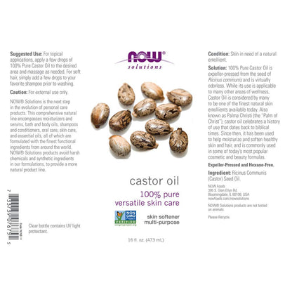 NOW Solutions Castor Oil – 100% Pure, 16 fl oz (3 Count)